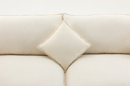 Louie Sofa L Shape, Modular Couch with Ottoman - Beige