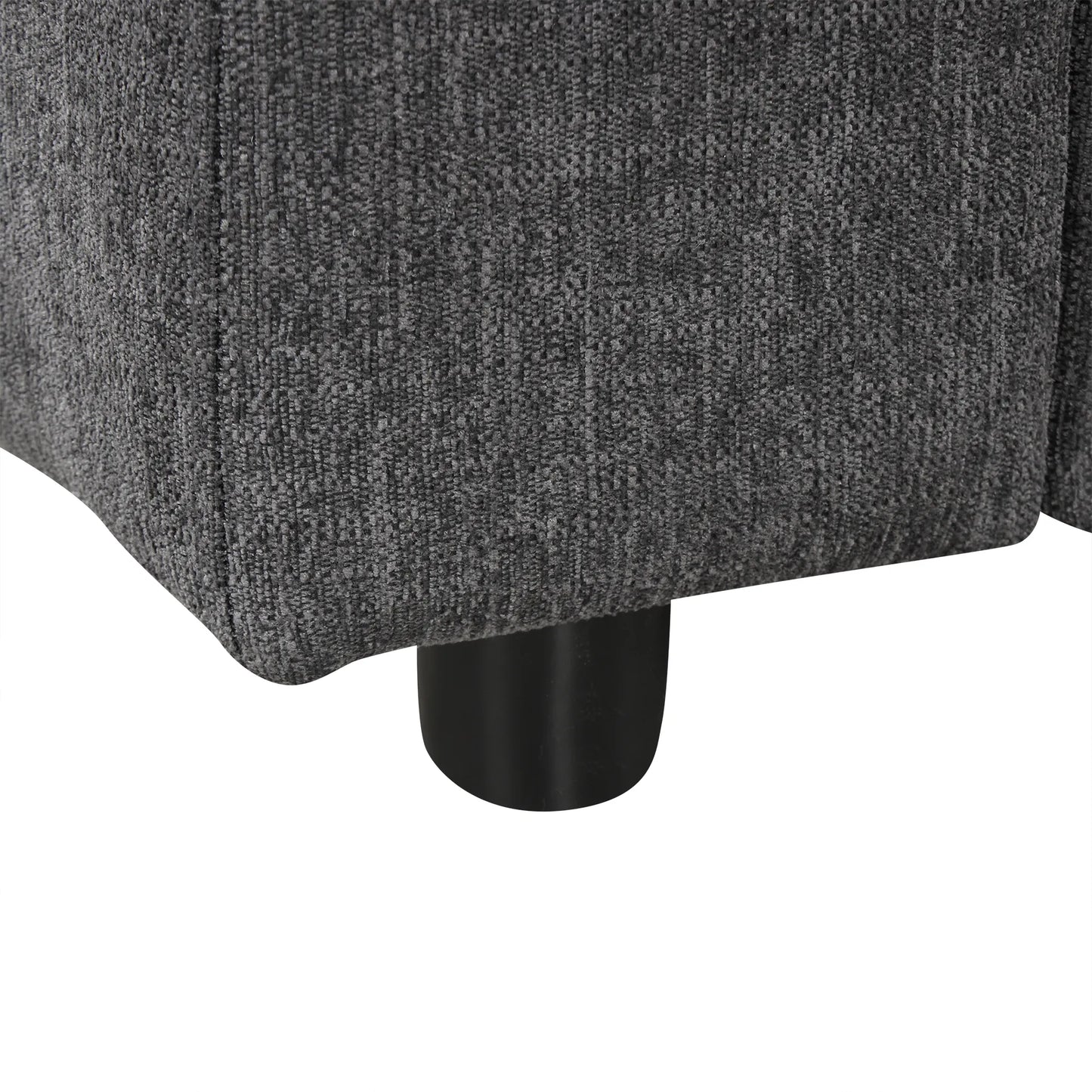 Comfy Sectional Cloud Couch, Chenille Sofa with Ottoman, Grey