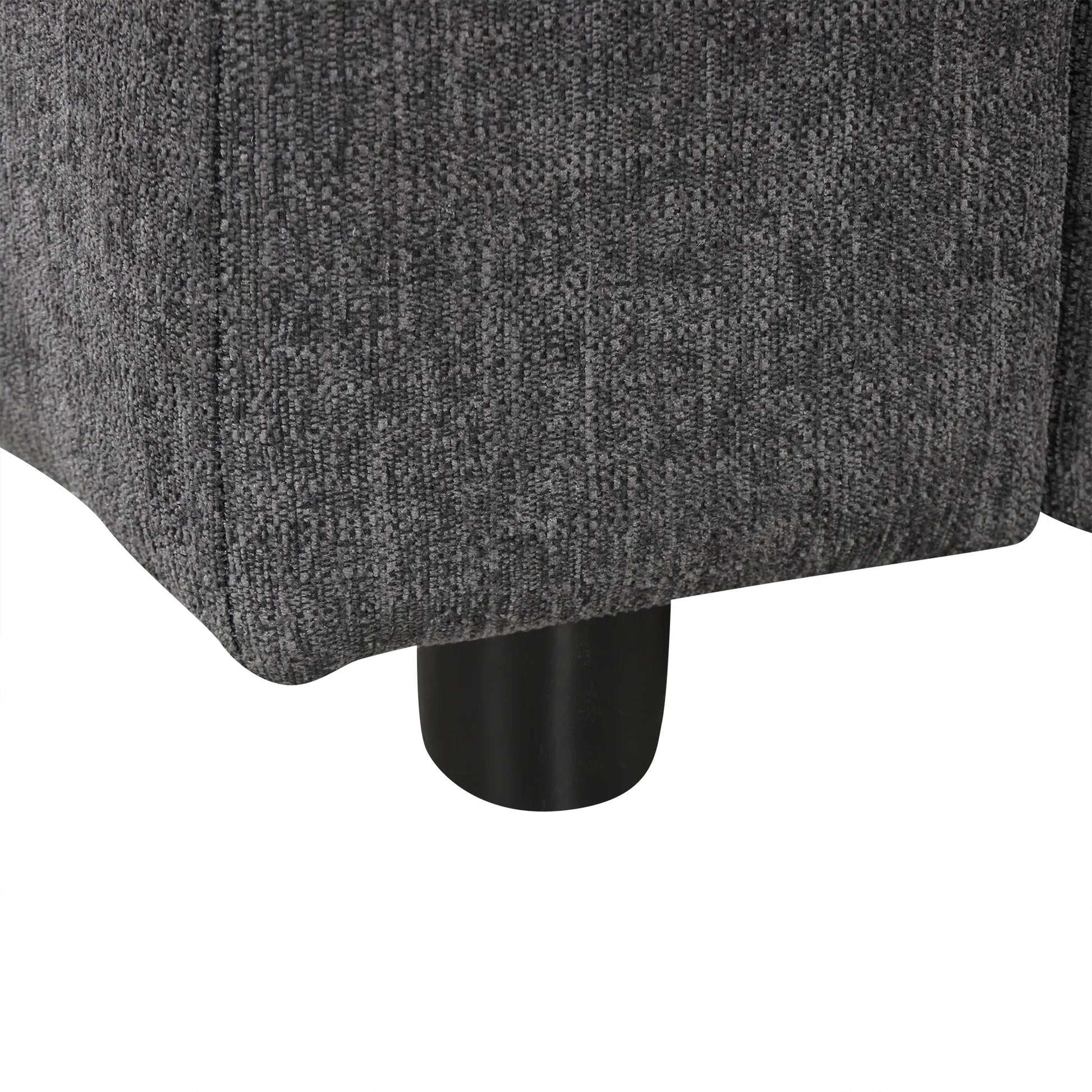 Comfy Sectional Cloud Couch, Chenille Sofa with Ottoman, Grey
