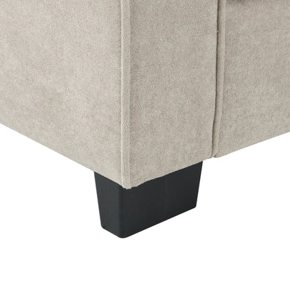 Corner Sectional Sofa, L-Shaped Comfy Couch, Khaki
