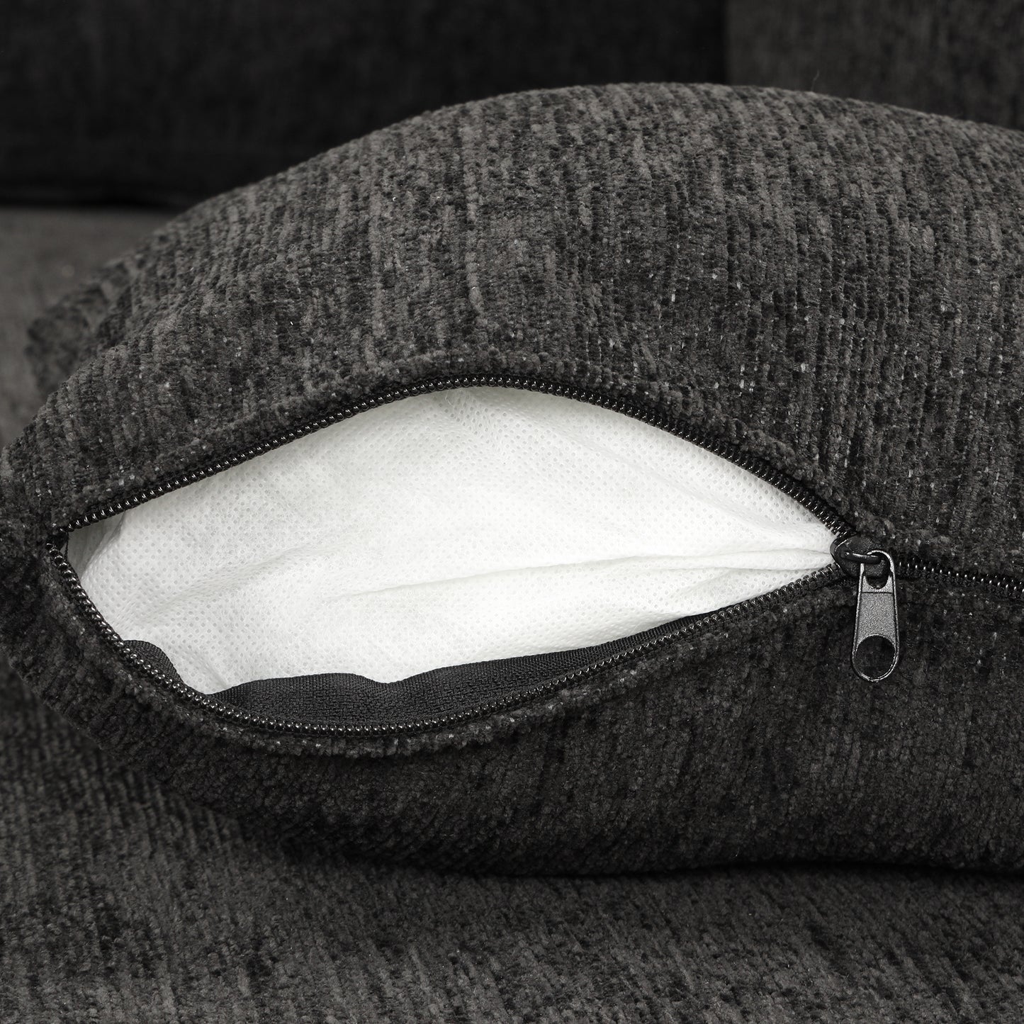 Louie Sectional Sleeper Sofa, Couch with Chaise and Storage - Black