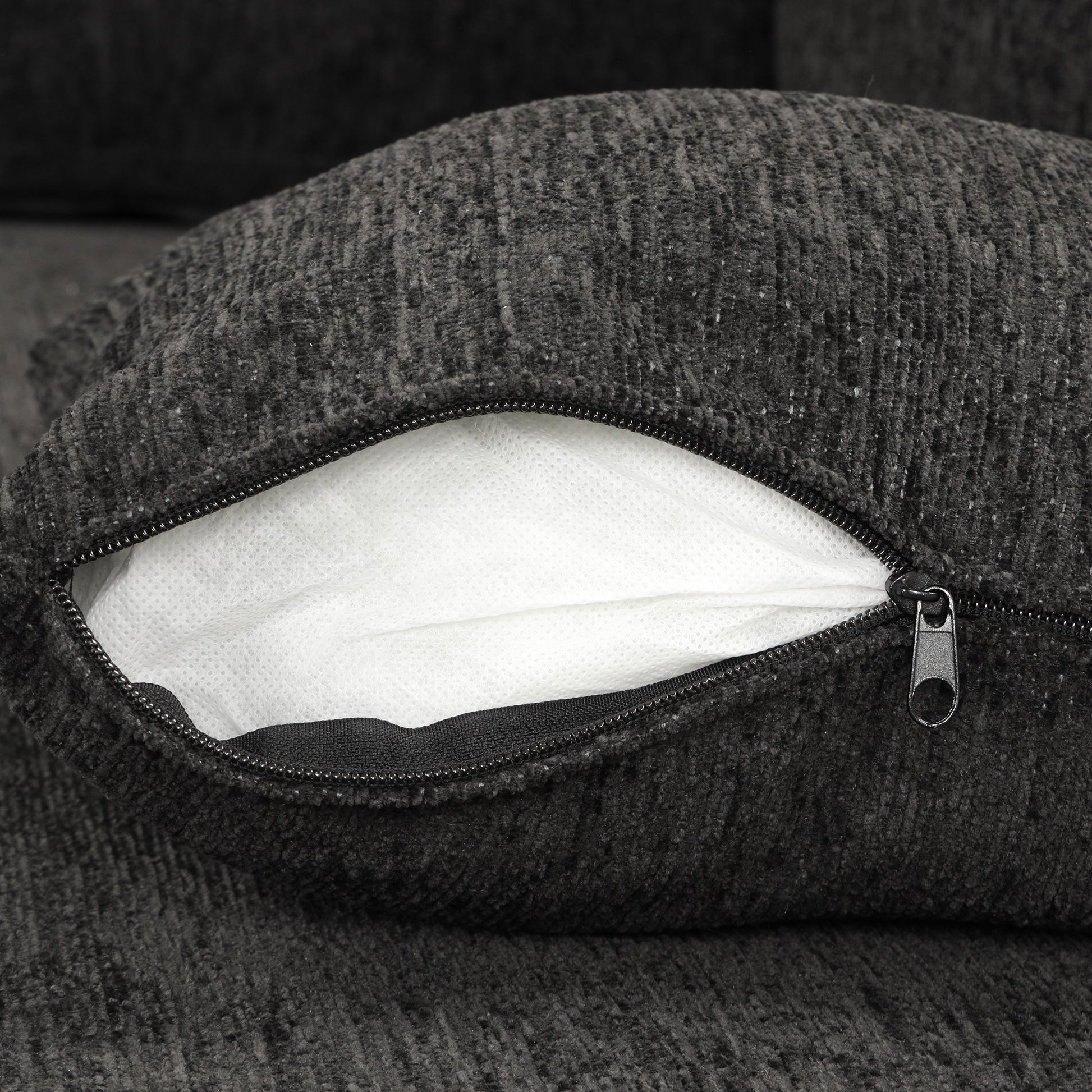 Louie Sectional Sleeper Sofa, Couch with Chaise and Storage - Black