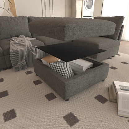 Large Sectional Couch with Storage, Sofa with Chaise- Gray