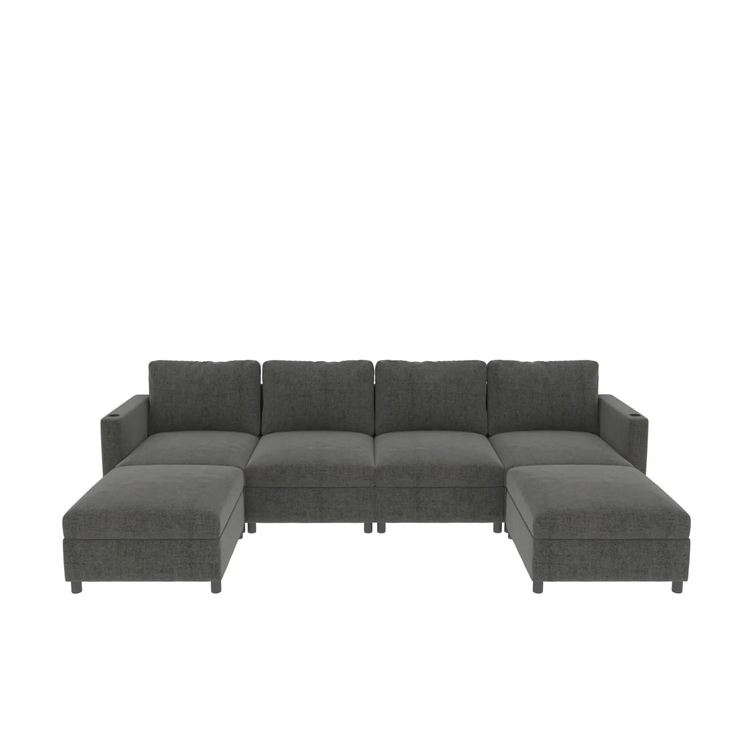Large Sectional Couch with Storage, Sofa with Chaise- Gray