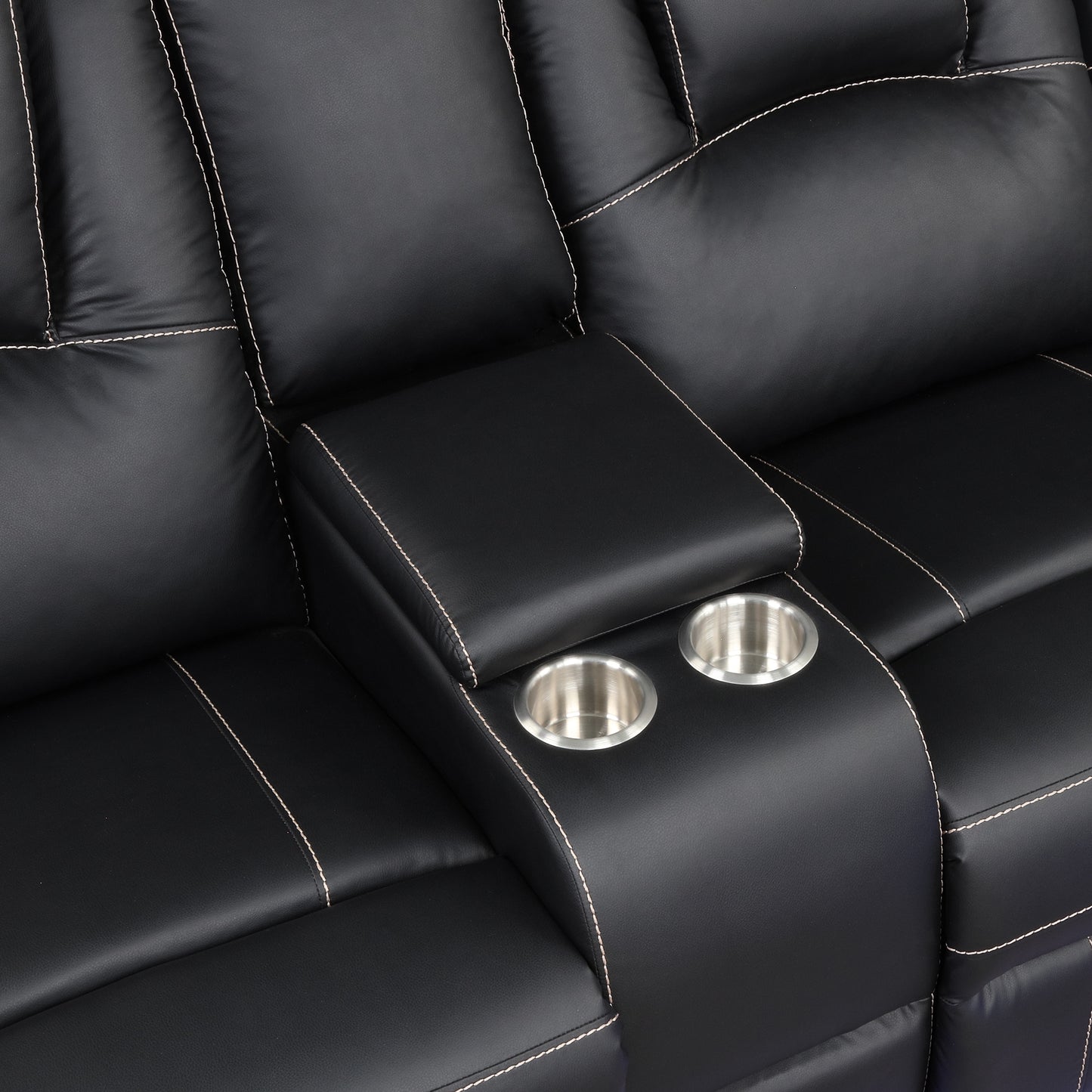 Modern Reclining Sofa, Corner Sectional Couch Recliner, Black
