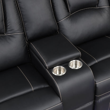 Modern Reclining Sofa, Corner Sectional Couch Recliner, Black