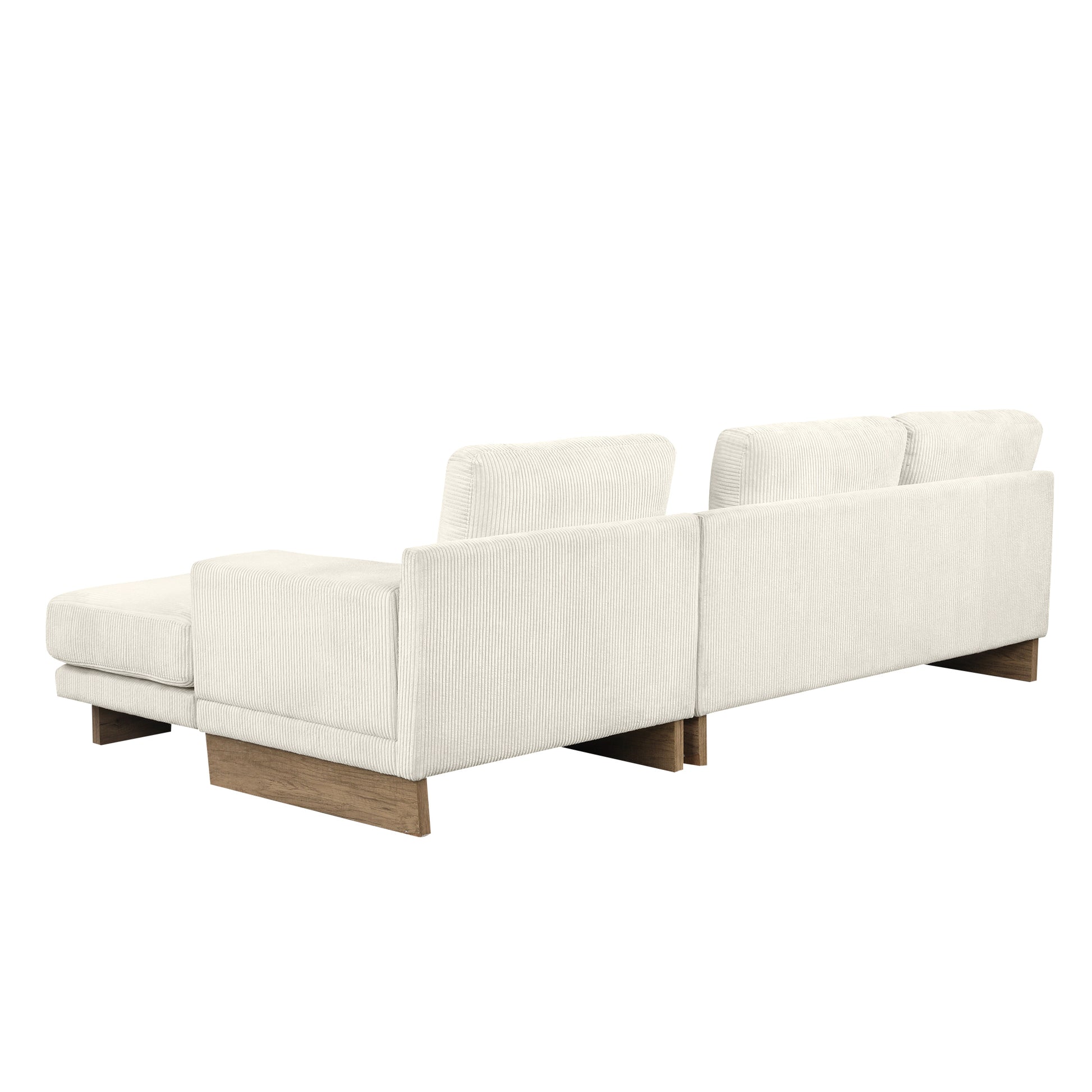 Corduroy Couch, Modern L Shaped Sectional Sofa with Reversible Chaise, Beige