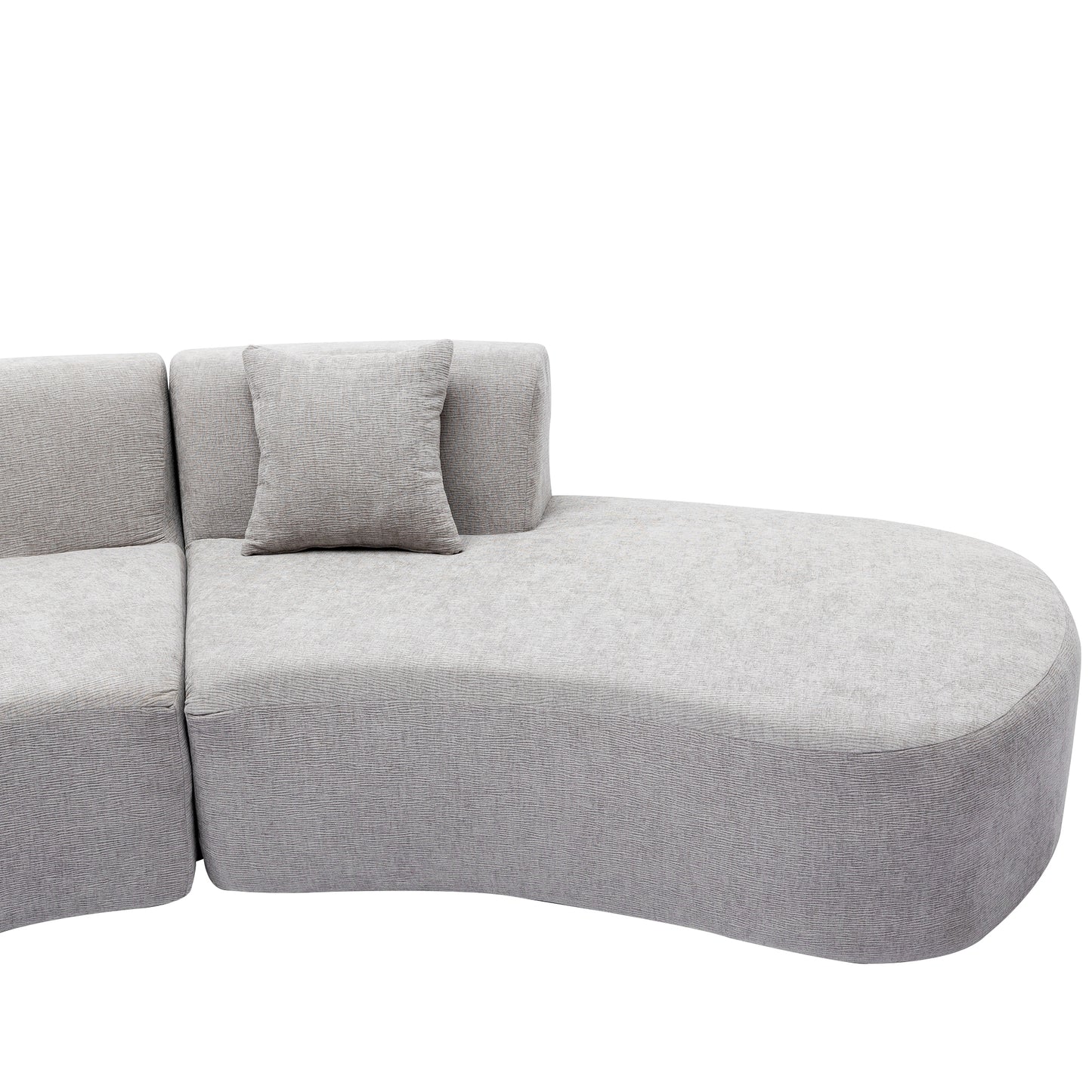 Curved Sofa, Modern Large Sectional Couch - Gray