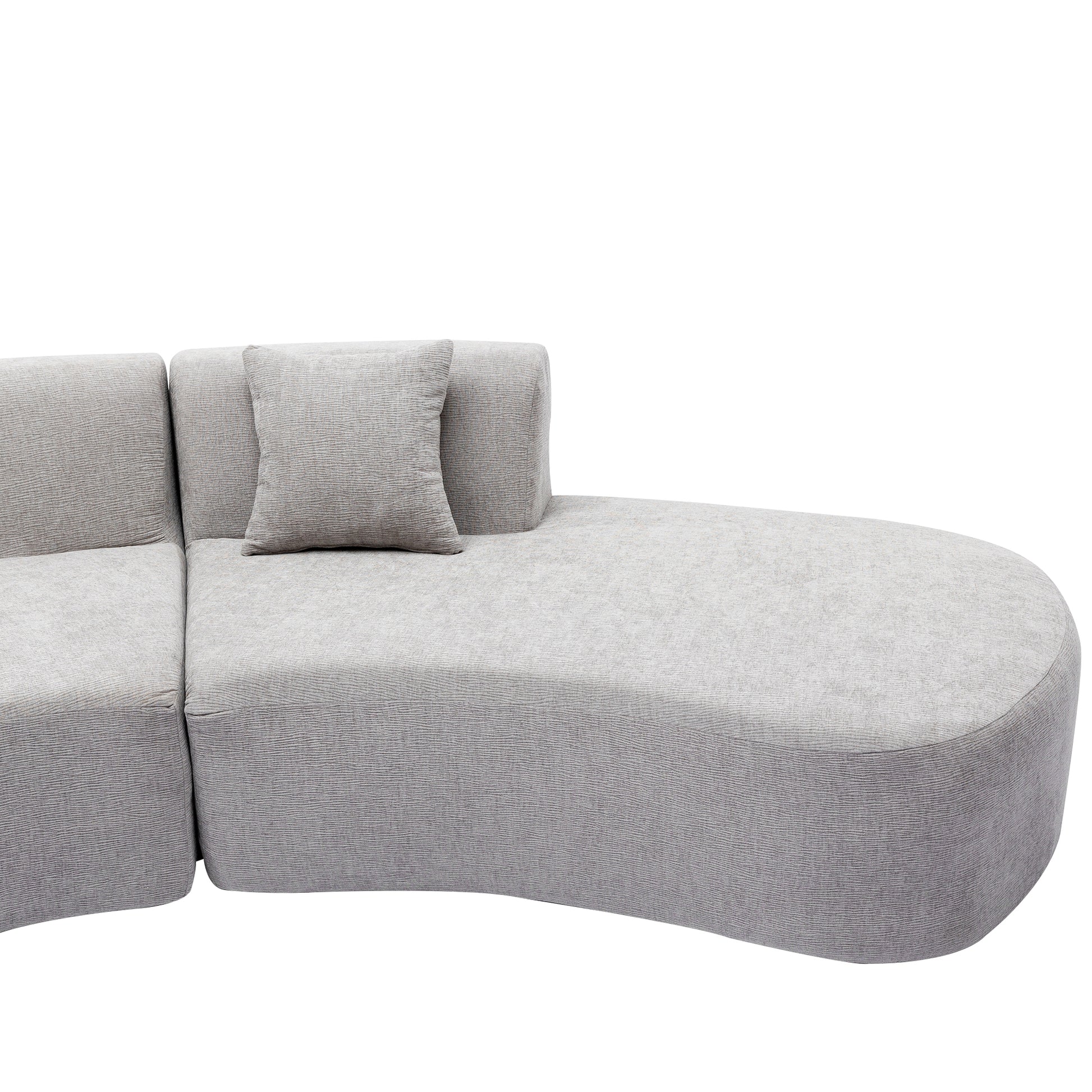 Curved Sofa, Modern Large Sectional Couch - Gray