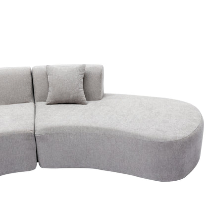 Curved Sofa, Modern Large Sectional Couch - Gray