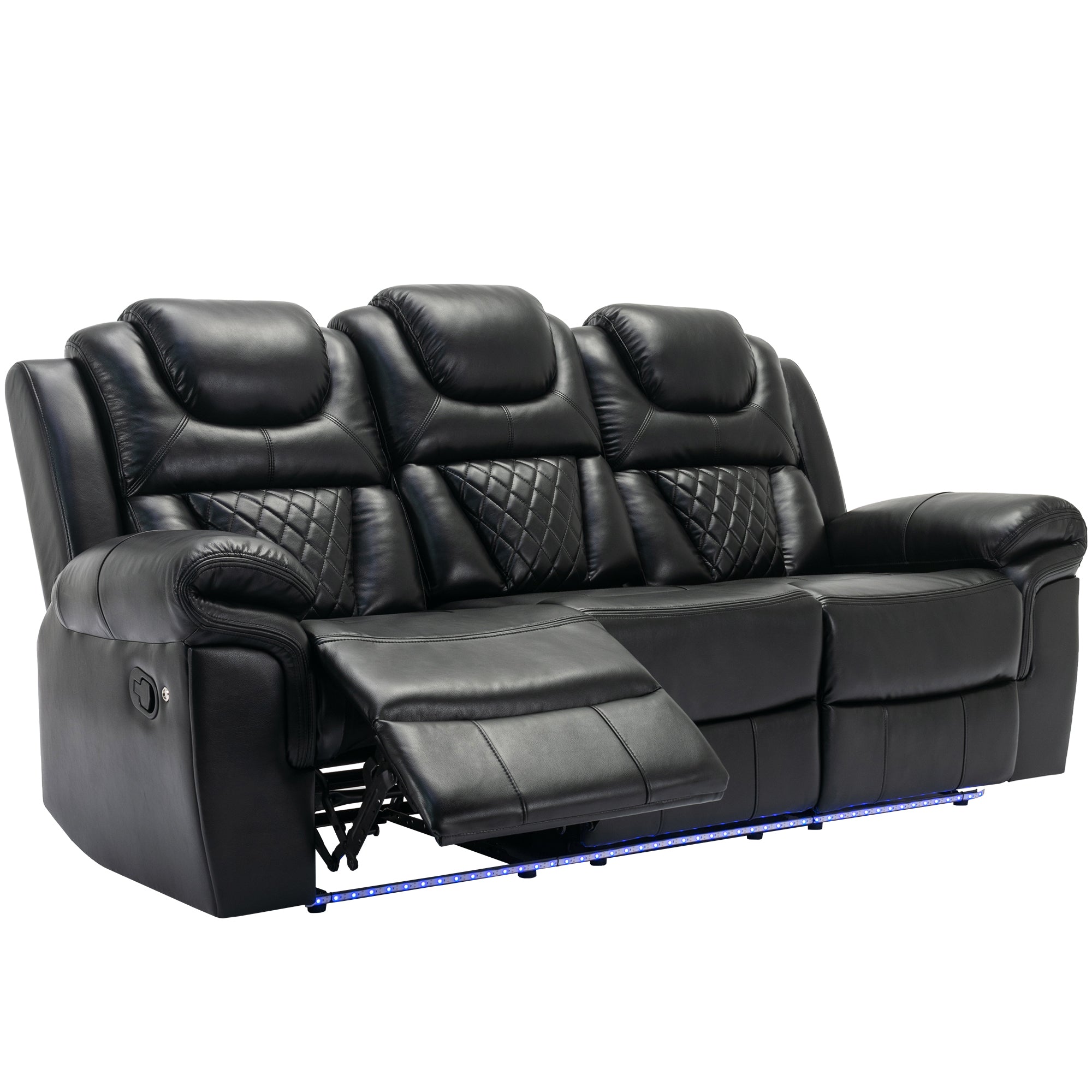 Louie Luxury Recliner Sofa Set, Home Theater Seating with LED Lights