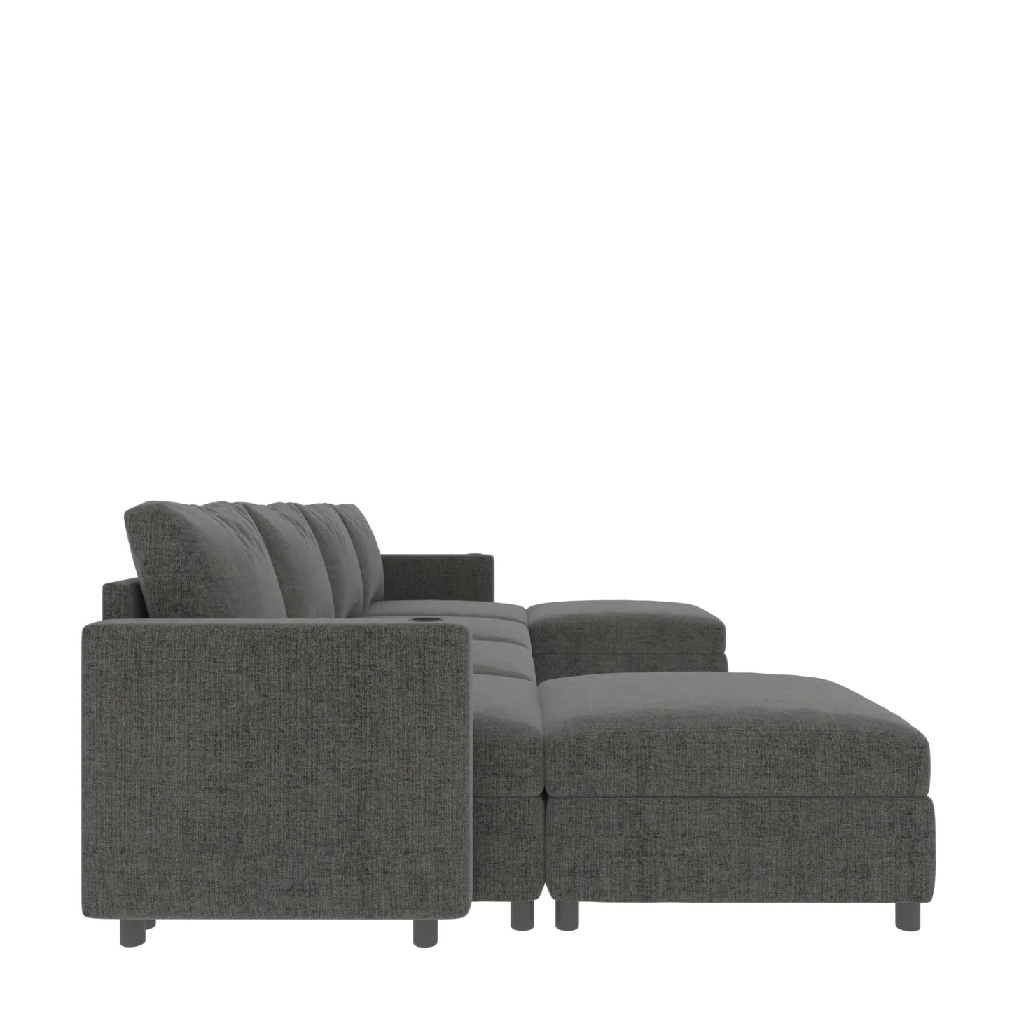 Large Sectional Couch with Storage, Sofa with Chaise- Gray
