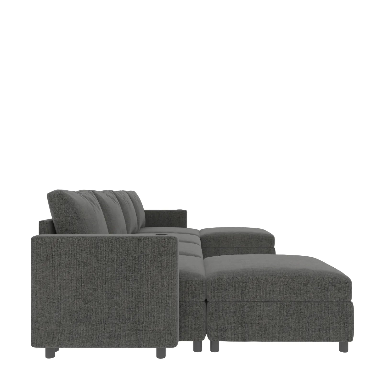 Large Sectional Couch with Storage, Sofa with Chaise- Gray