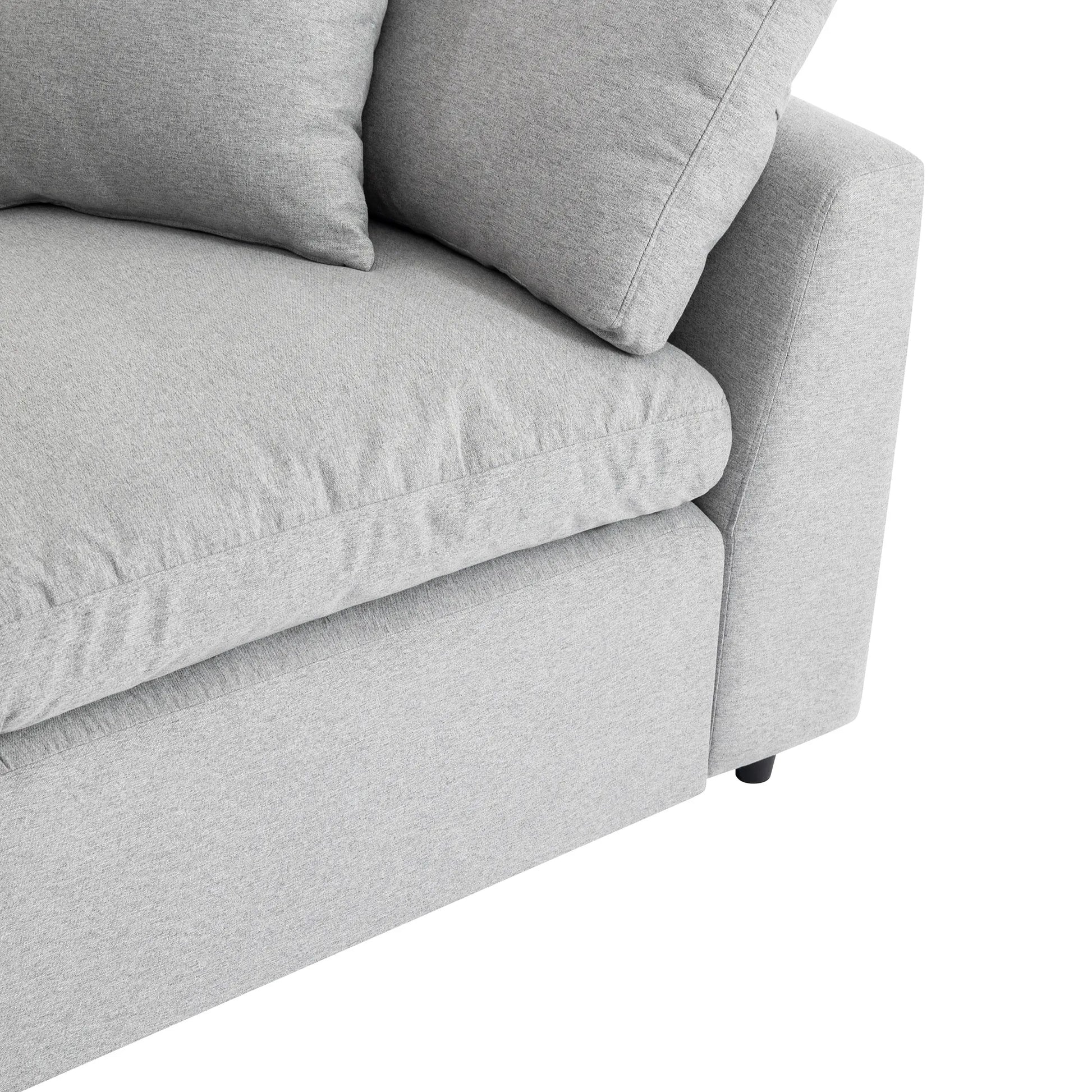 Louie Grey Sectional Couch, Sofa with Ottoman