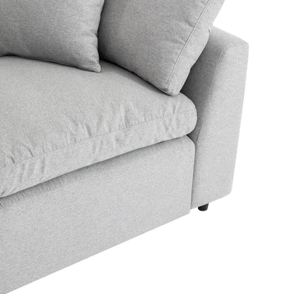 Louie Grey Sectional Couch, Sofa with Ottoman
