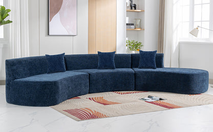 Curved Sofa, Modern Large Sectional Couch - Blue