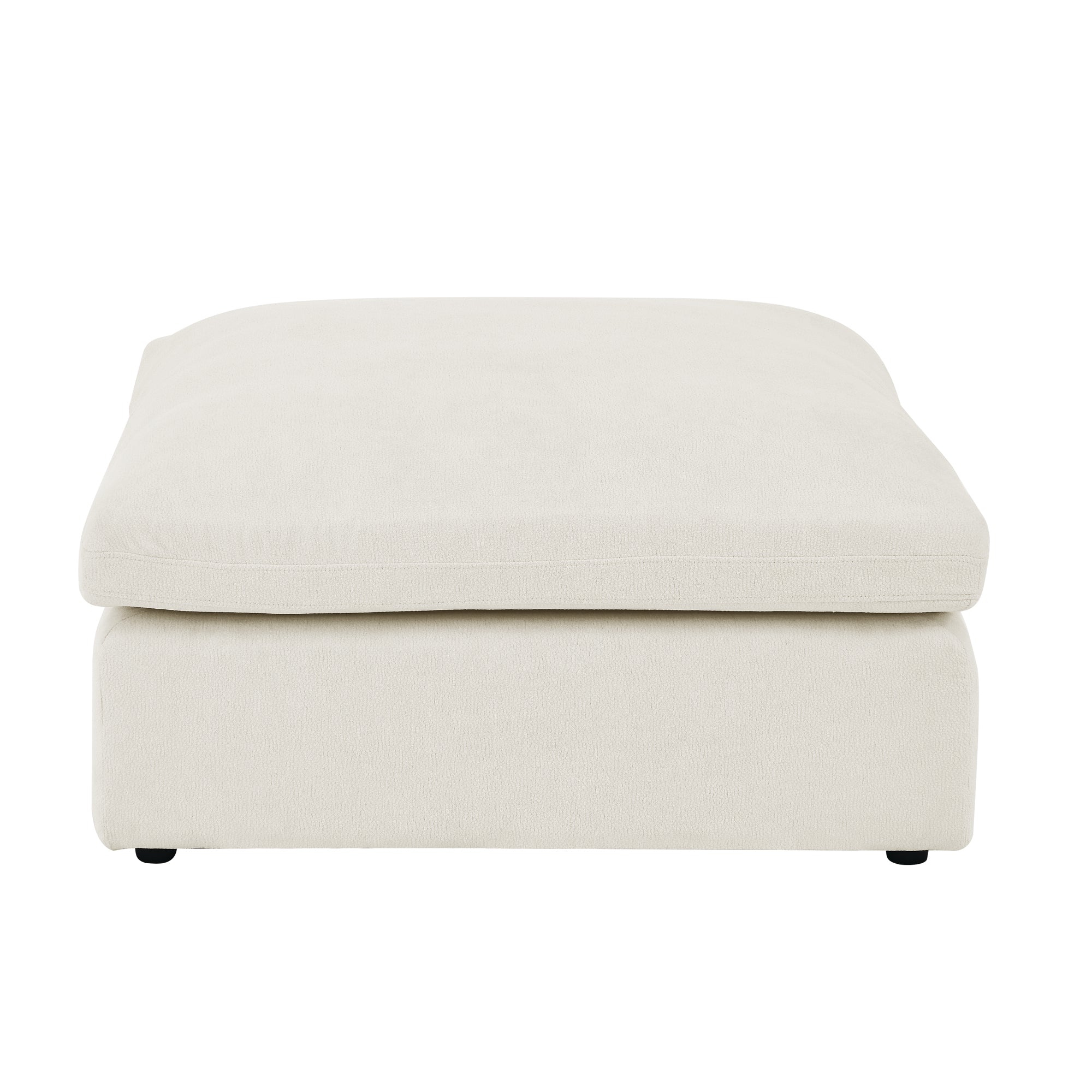 Sofa L Shape, Corner Sectional Couch with Ottoman, Beige