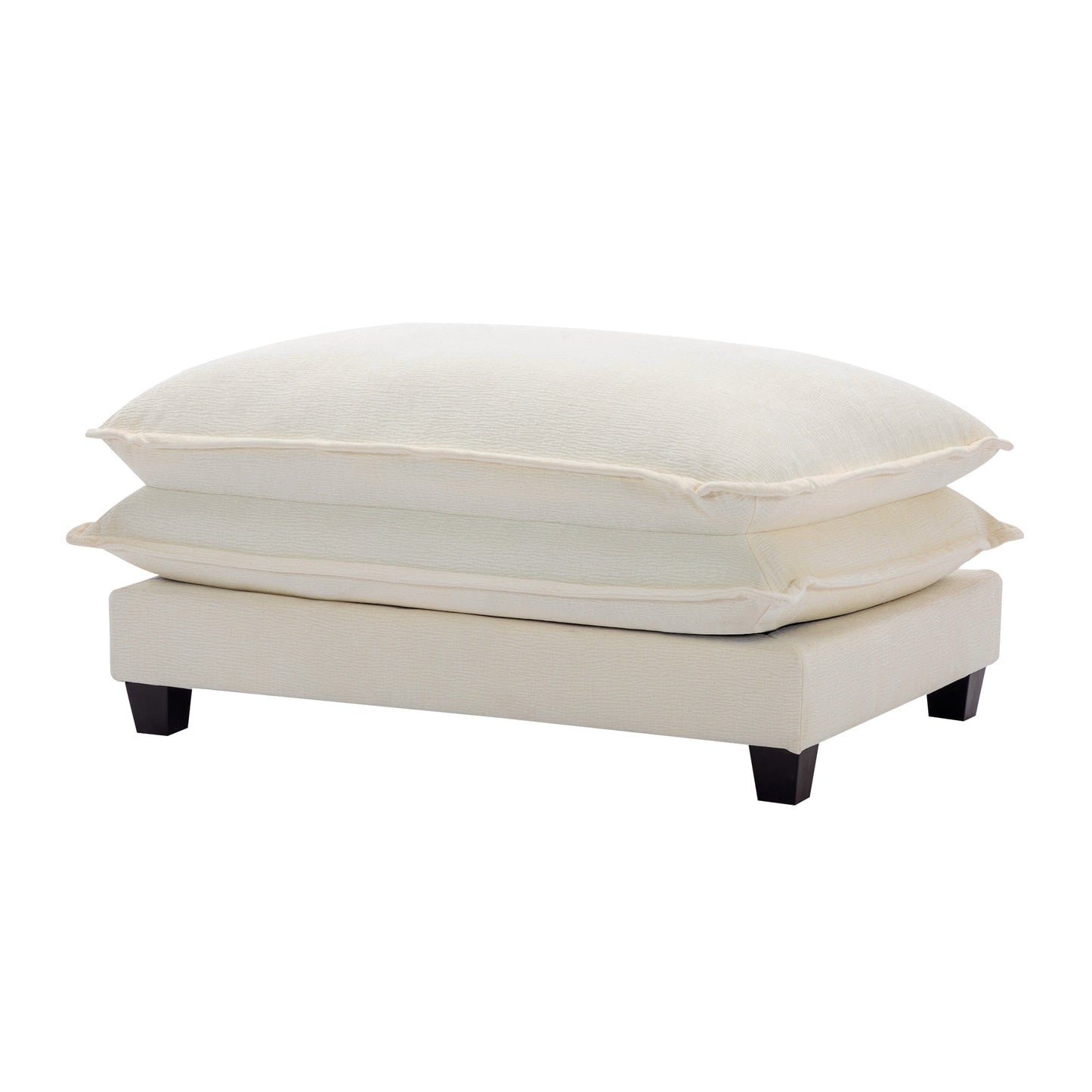 Plush Couch, Deep Seat Couch with Ottomans, Beige