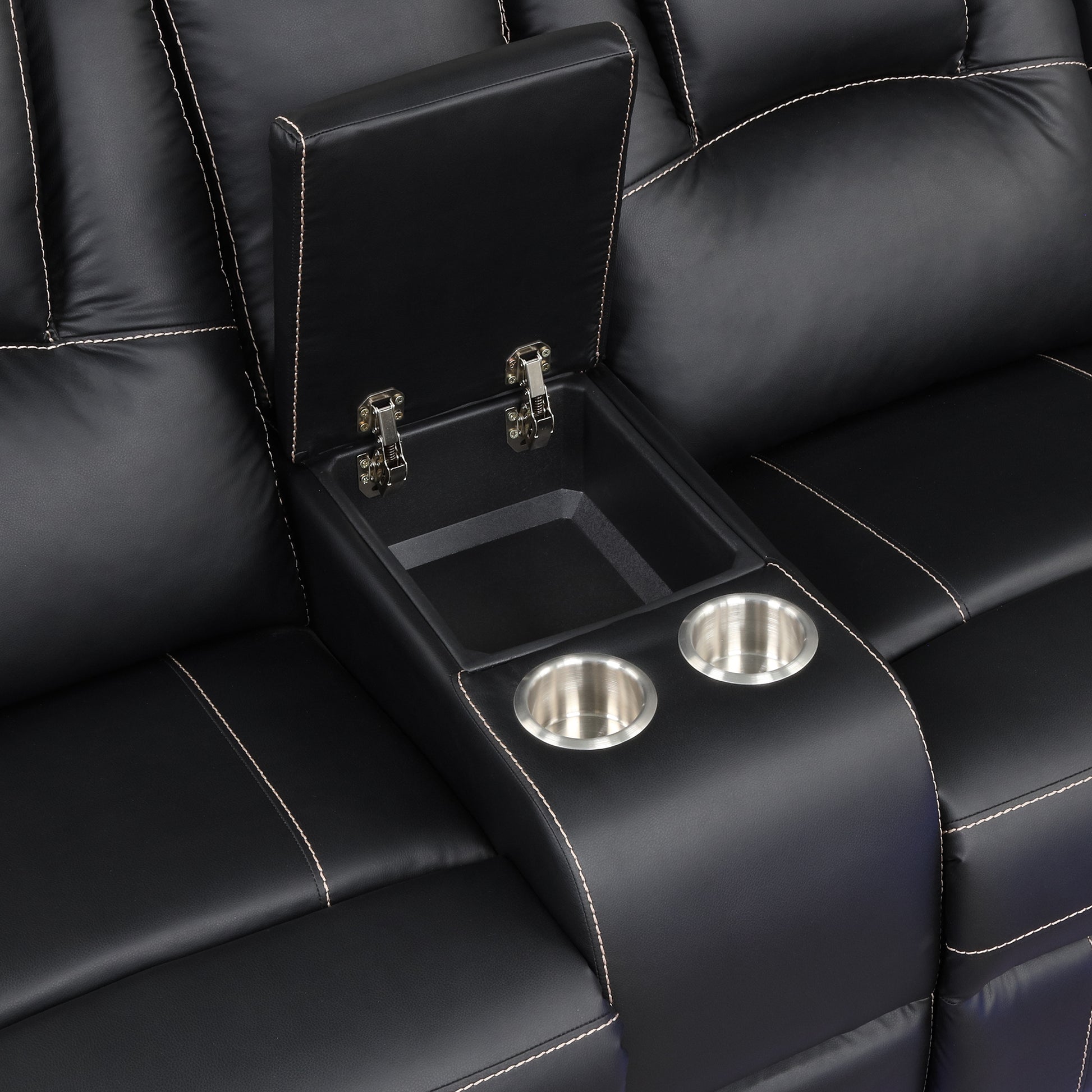 Modern Reclining Sofa, Corner Sectional Couch Recliner, Black