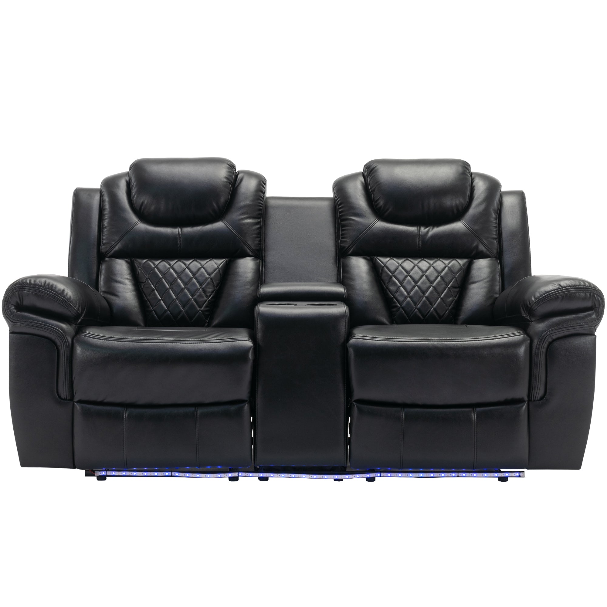 Louie Luxury Recliner Sofa Set, Home Theater Seating with LED Lights