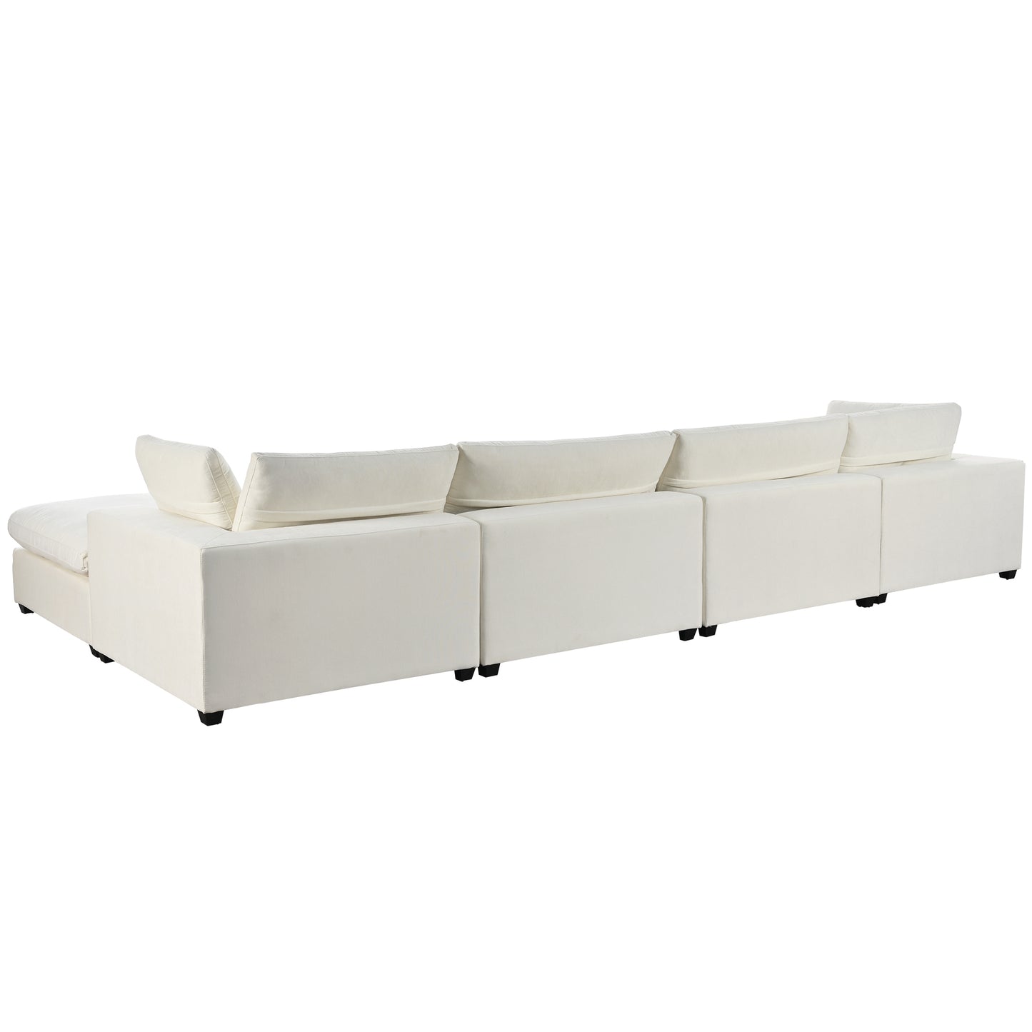 Cloud Couch Sectional, Large Modular Sofa with Ottoman, Beige