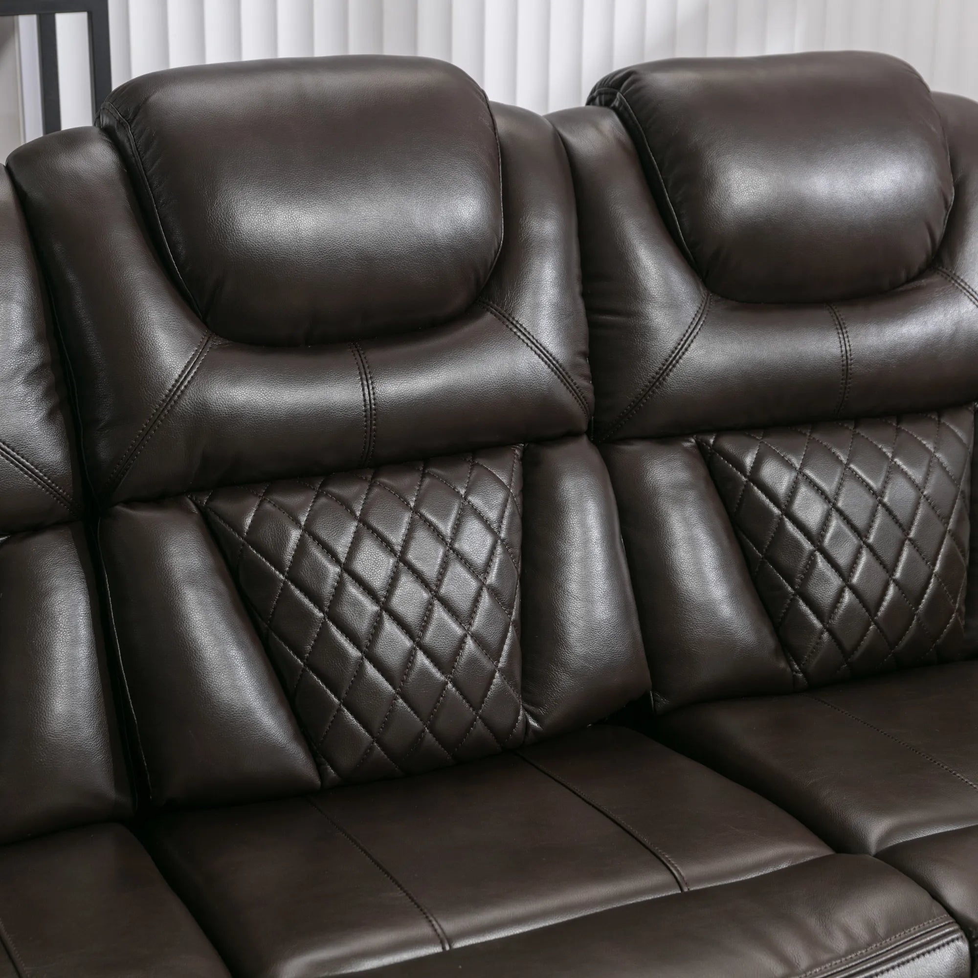 Louie Luxury Recliner Sofa Set, Home Theater Seating with LED Lights