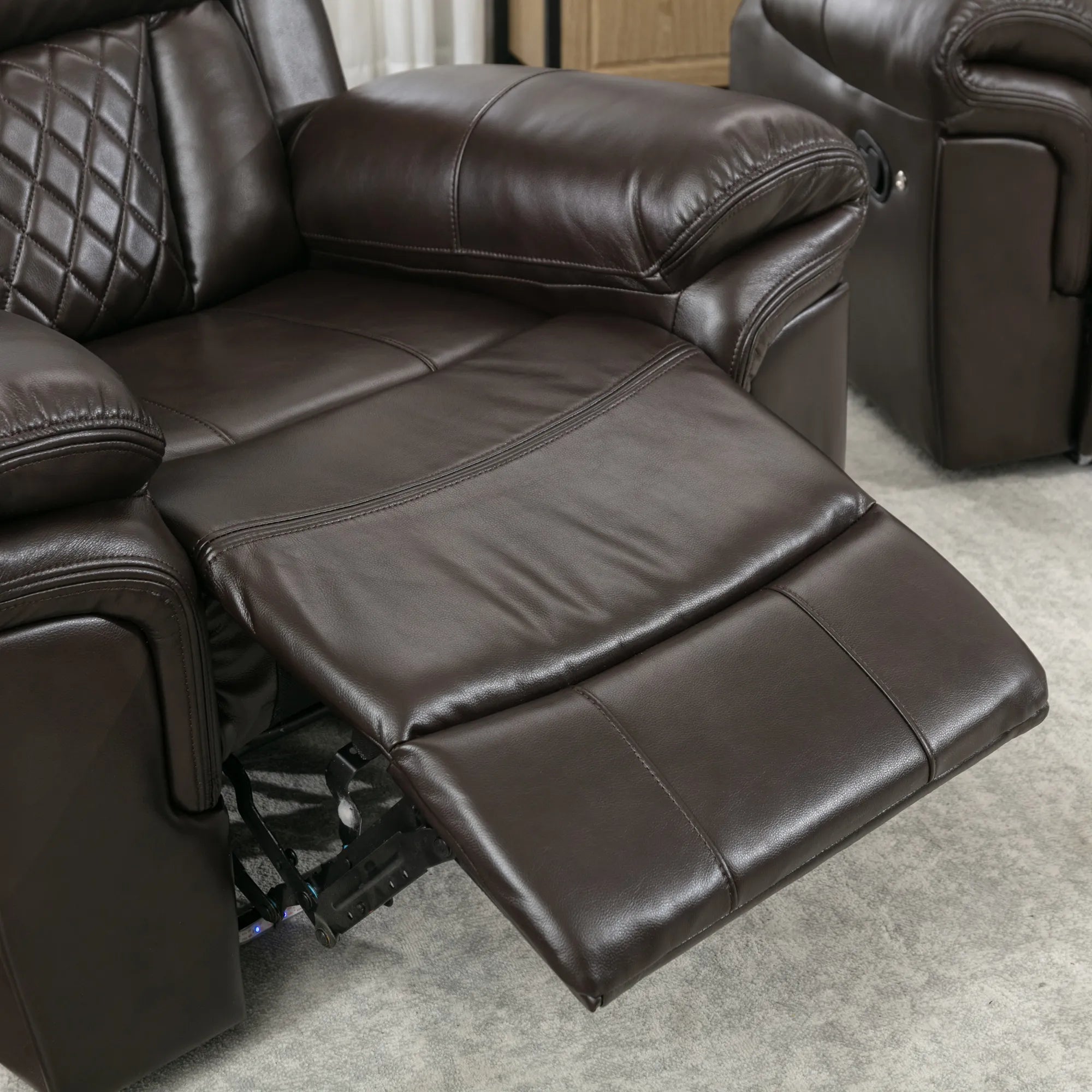 Louie Luxury Recliner Sofa Set, Home Theater Seating with LED Lights