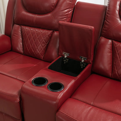 Louie Luxury Recliner Sofa Set, Home Theater Seating with LED Lights