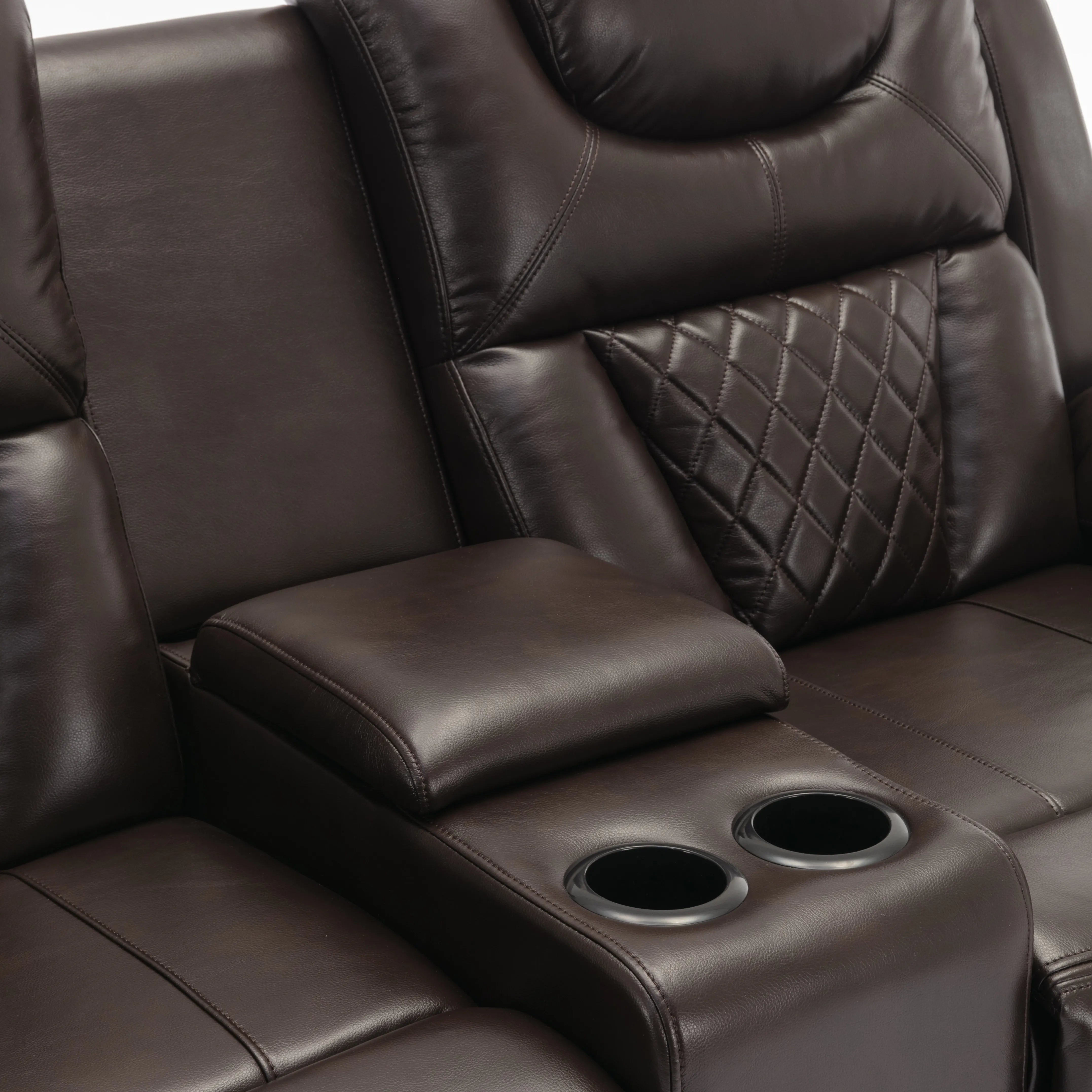 Louie Luxury Recliner Sofa Set, Home Theater Seating with LED Lights