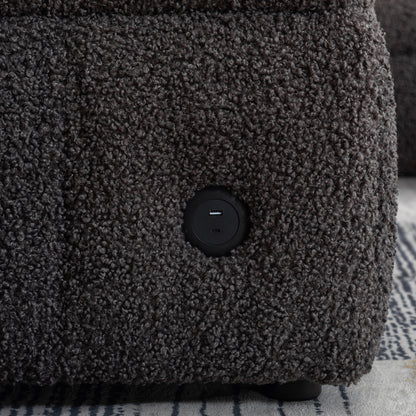 Small Couch, Sectional with Ottoman - Gray