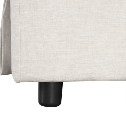 Sleeper Sectional, Sofa L Shape, Couch with Ottoman and Storage, Beige/Gray/Blue