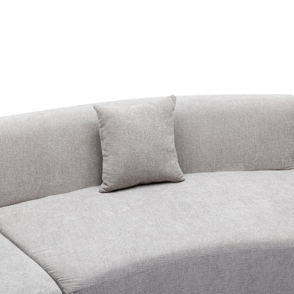 Curved Sofa, Modern Large Sectional Couch - Gray