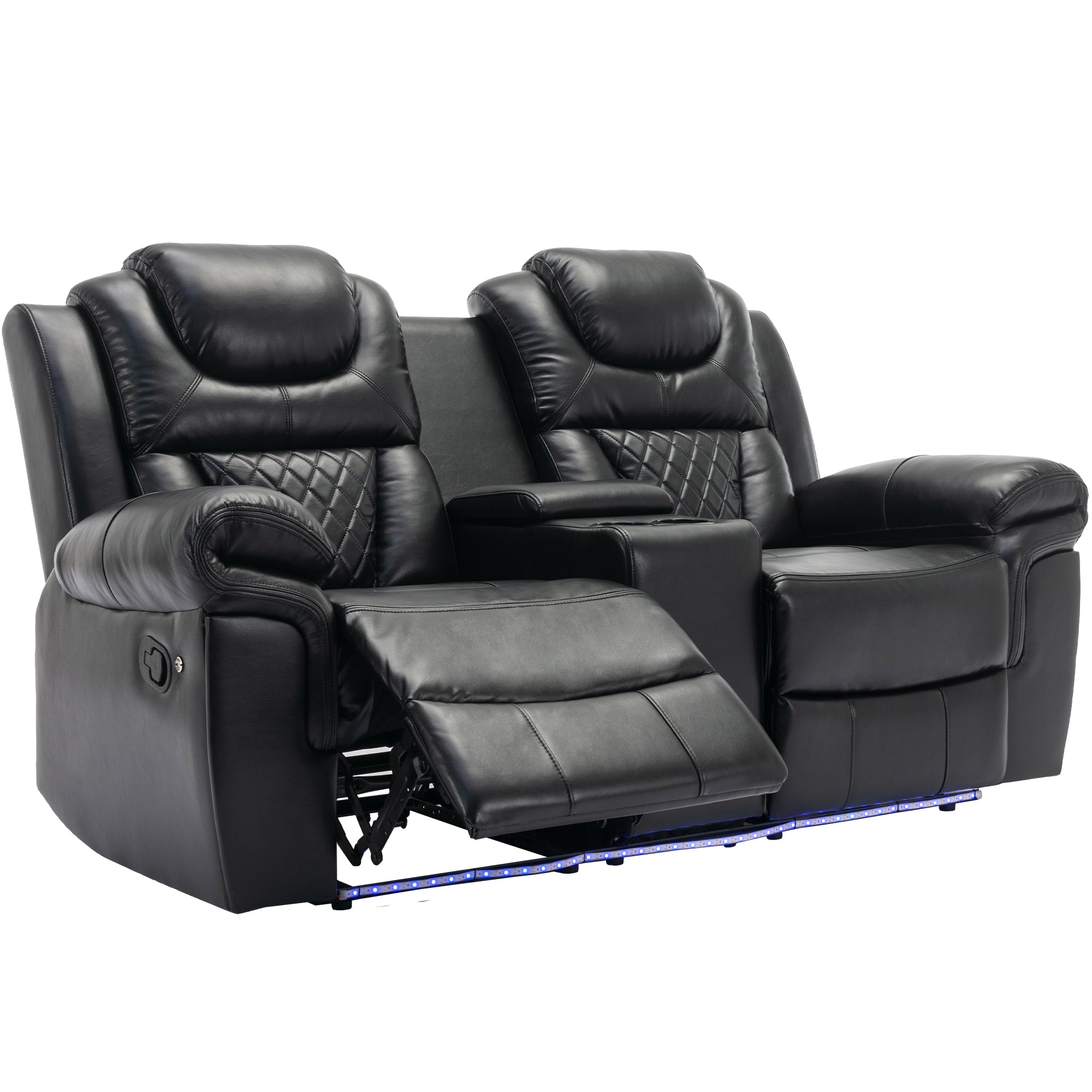 Louie Luxury Recliner Sofa Set, Home Theater Seating with LED Lights