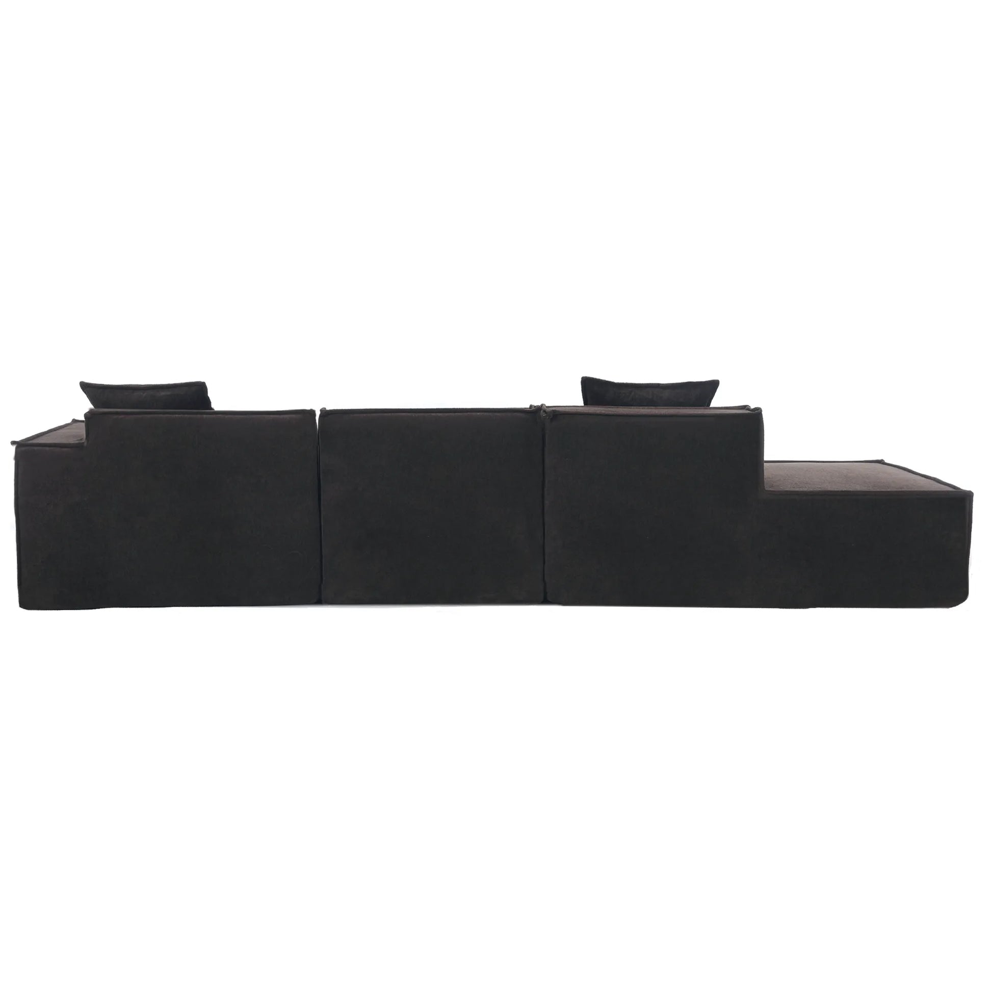 Modular Lounge Sofa, L Shaped Sectional with Chaise, Brown