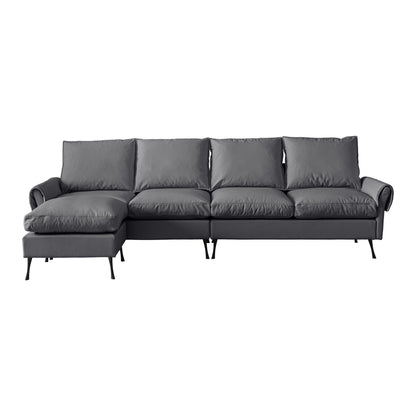 Louie Couch L-Shape, Sofa With Chaise Lounge - Gray