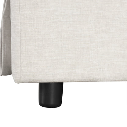 Sleeper Sectional, Sofa L Shape, Couch with Ottoman and Storage, Beige