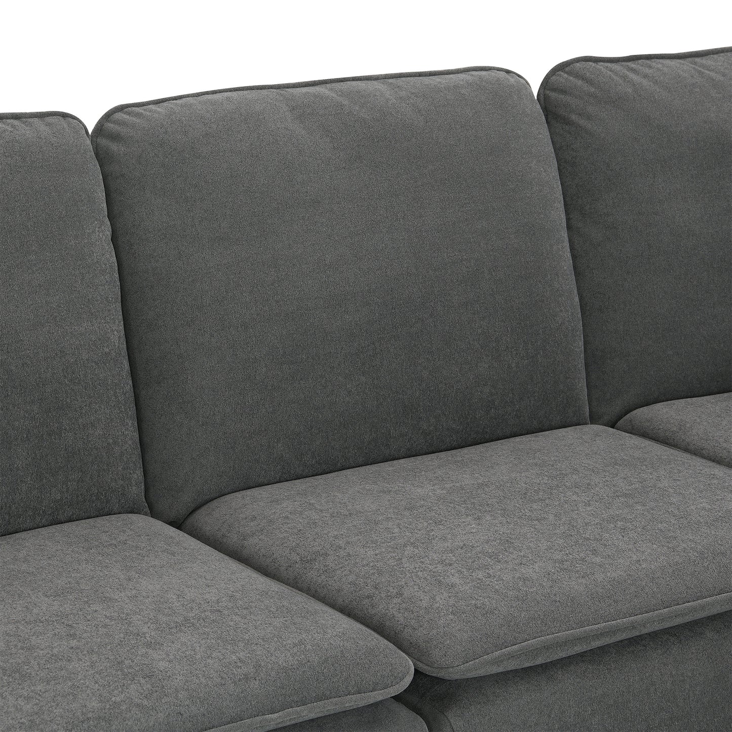 Corner Sectional Sofa, L-Shaped Comfy Couch, Gray