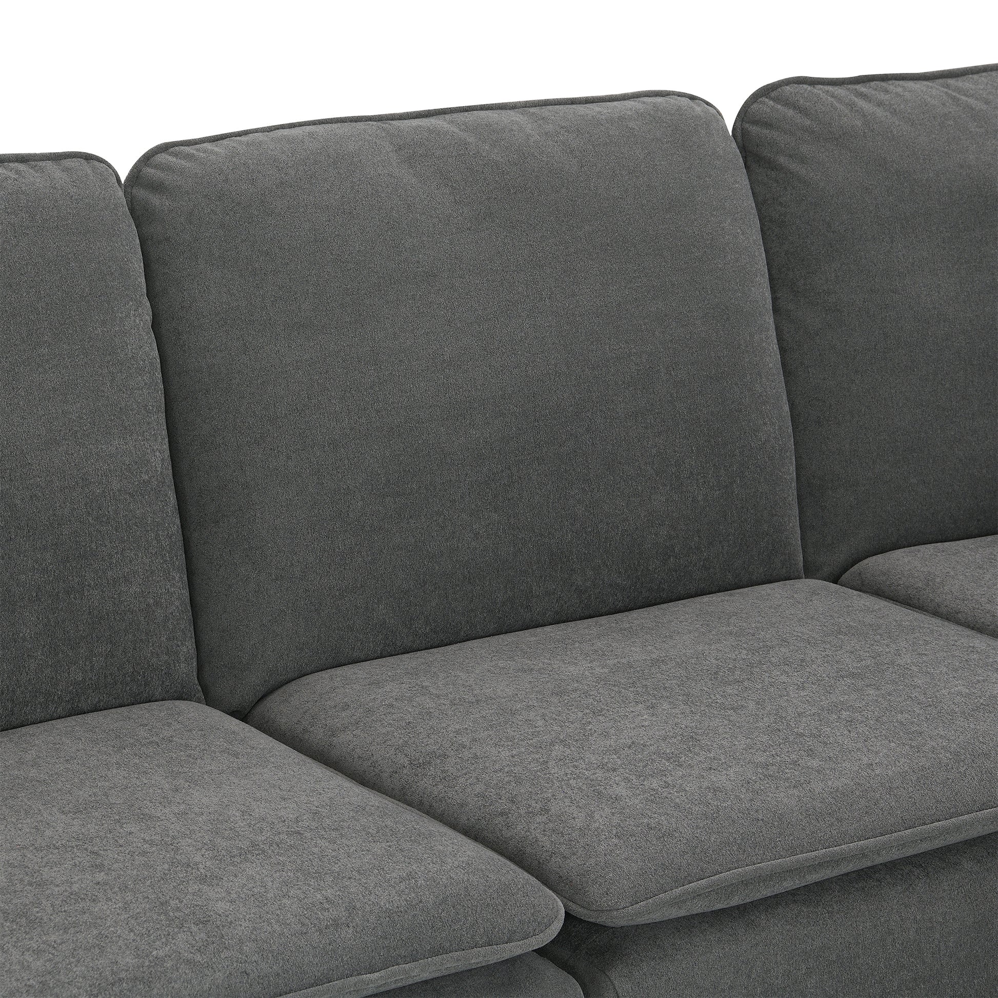 Corner Sectional Sofa, L-Shaped Comfy Couch, Gray
