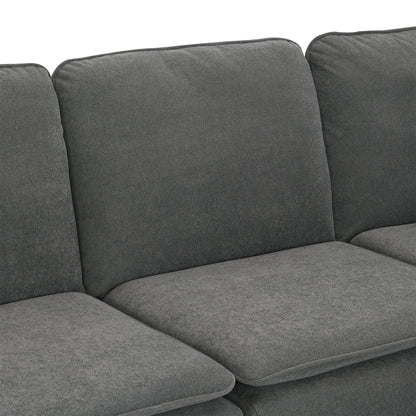 Corner Sectional Sofa, L-Shaped Comfy Couch, Gray