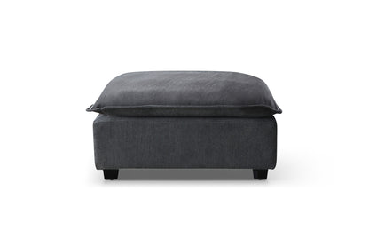 Plush Modular Sectional Sofa, L-Shaped Couch with Ottoman, Gray