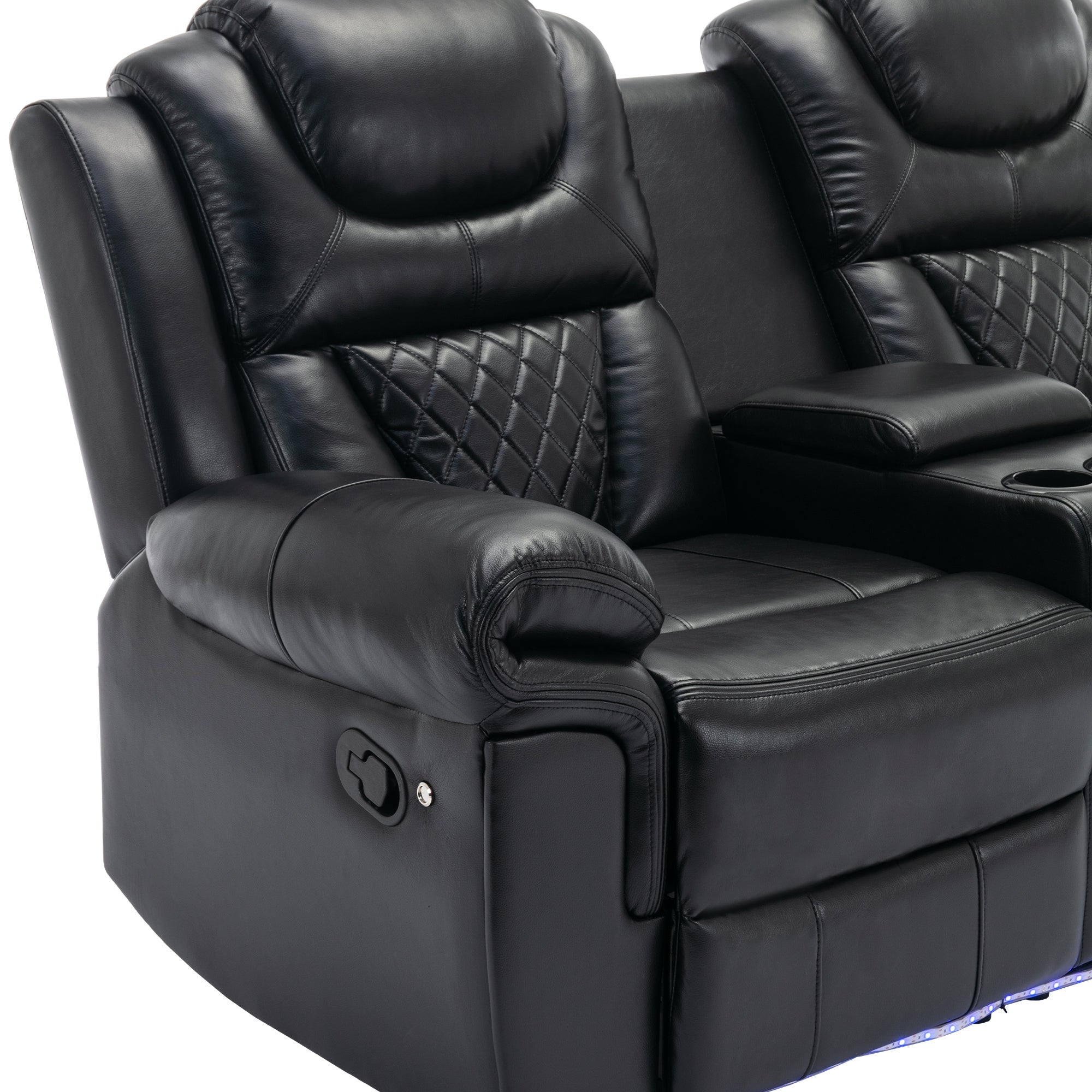 Louie Luxury Recliner Sofa Set, Home Theater Seating with LED Lights