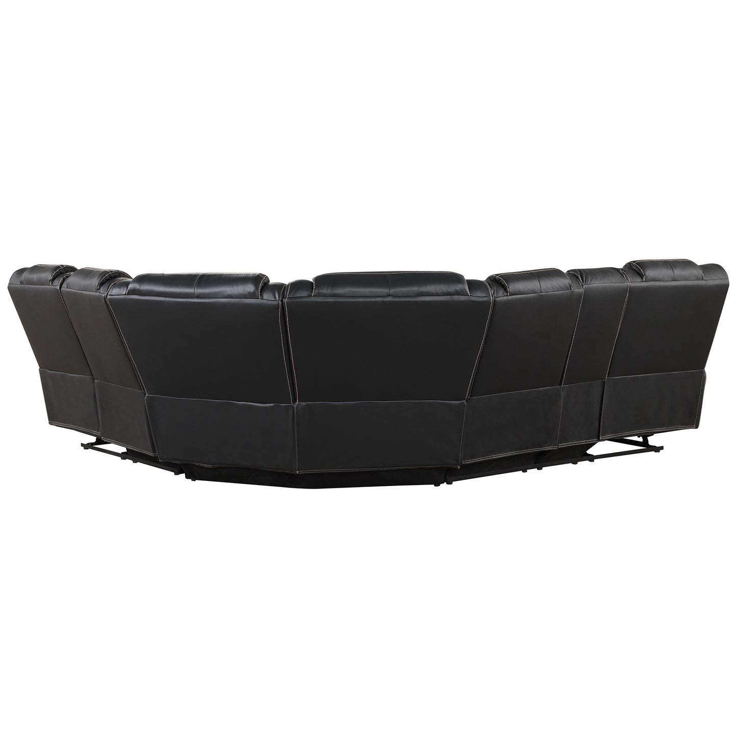 Modern Reclining Sofa, Corner Sectional Couch Recliner, Black