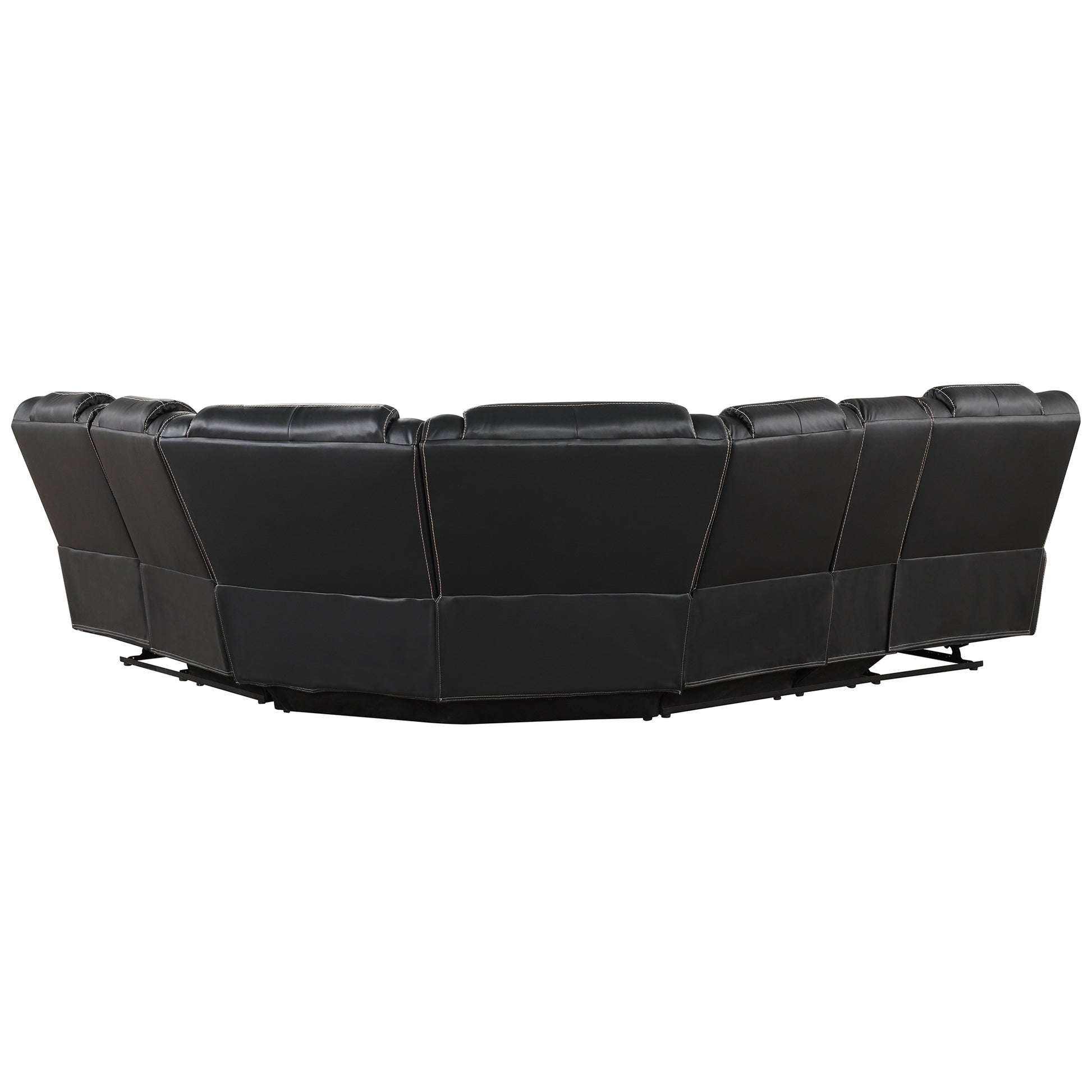 Modern Reclining Sofa, Corner Sectional Couch Recliner, Black
