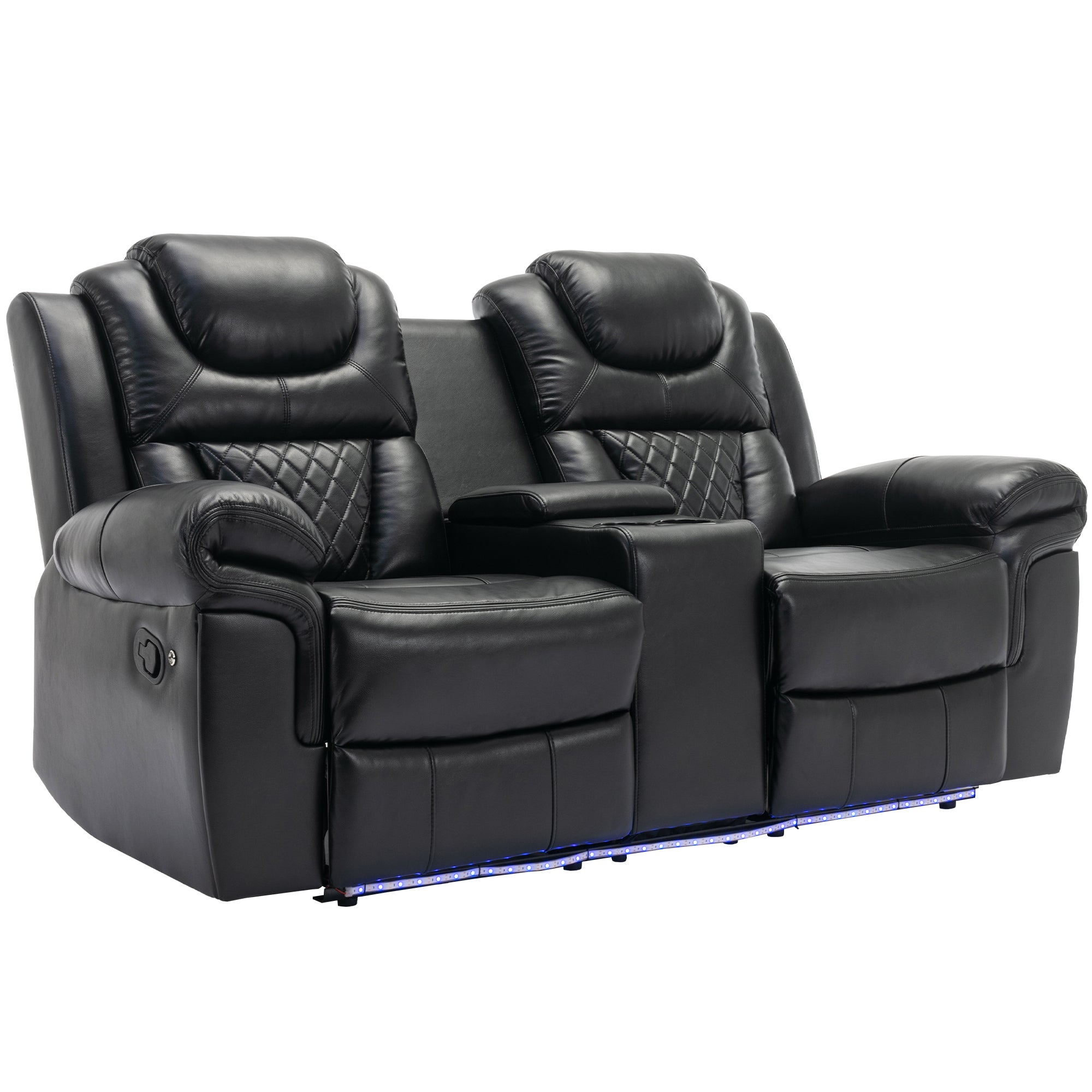 Louie Luxury Recliner Sofa Set, Home Theater Seating with LED Lights