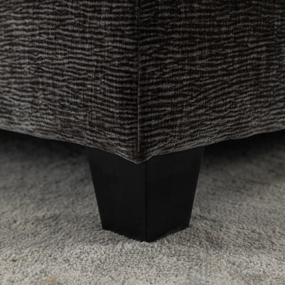 Plush Couch, Deep Seat Couch with Ottomans, Black