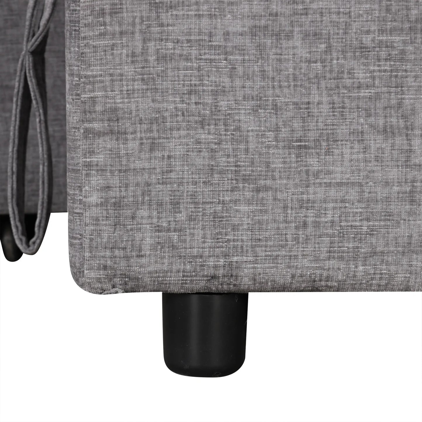 Sleeper Sectional, Sofa L Shape, Couch with Ottoman and Storage, Gray