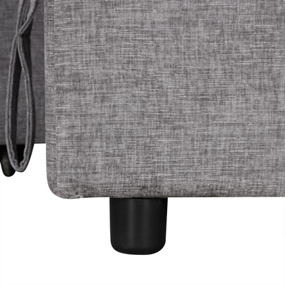 Sleeper Sectional, Sofa L Shape, Couch with Ottoman and Storage, Gray