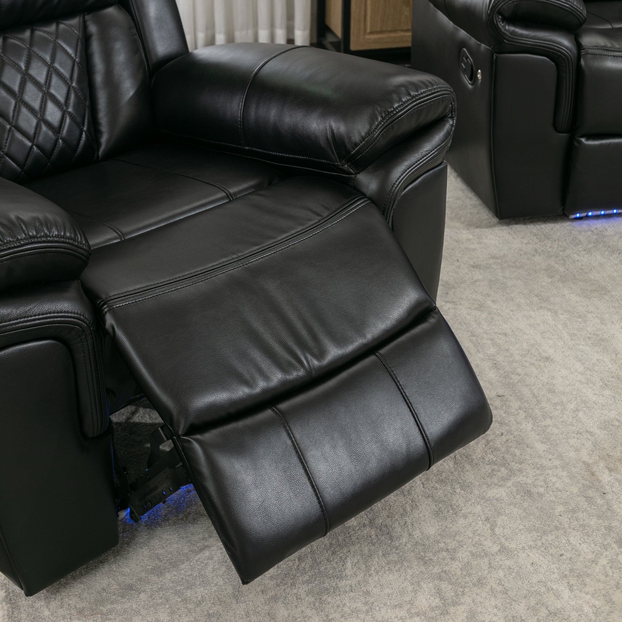 Louie Luxury Recliner Sofa Set, Home Theater Seating with LED Lights