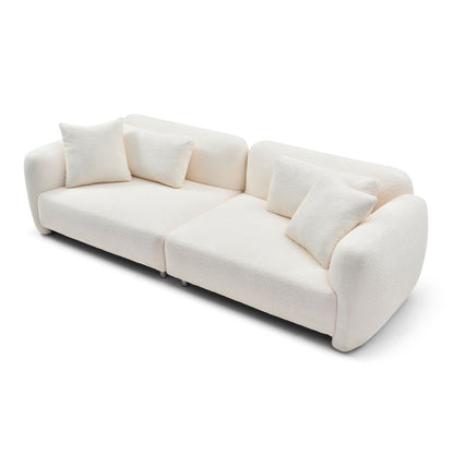 Cloud Couch, Premium Oversized Sofa with Teddy Bouclé, Beige