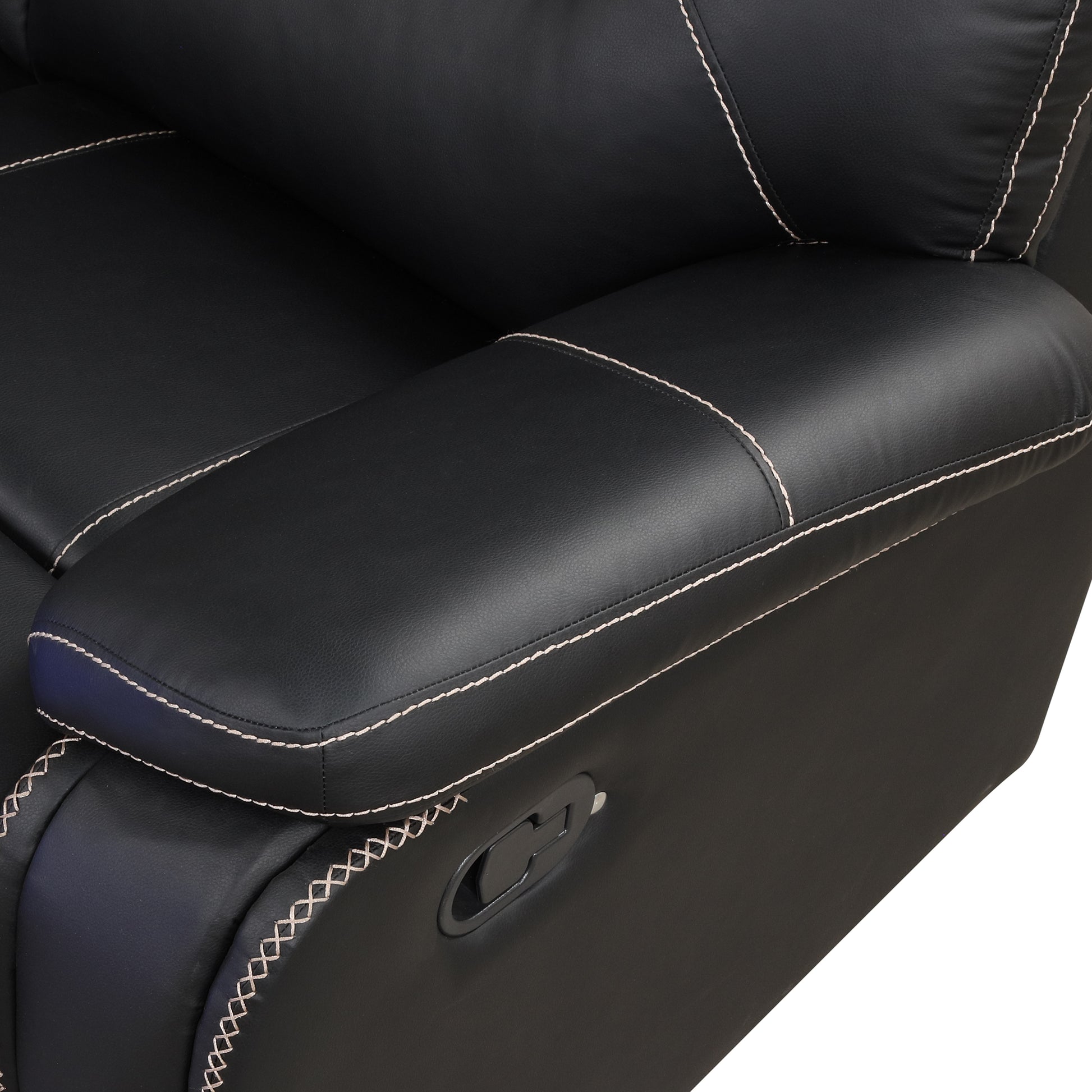 Modern Reclining Sofa, Corner Sectional Couch Recliner, Black